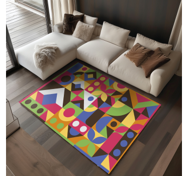Covor de sufragerie în stil abstract colorat - TenStickers