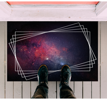 Covor de sufragerie univers negru și roșu - TenStickers
