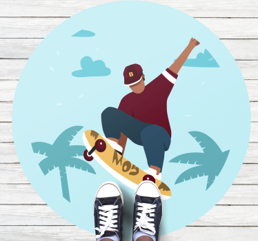 Covor de vinil Adolescenți ilustrație de skateboarding - TenStickers