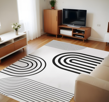 Covor de vinil alb arcuri negre subțiri minimaliste - TenStickers