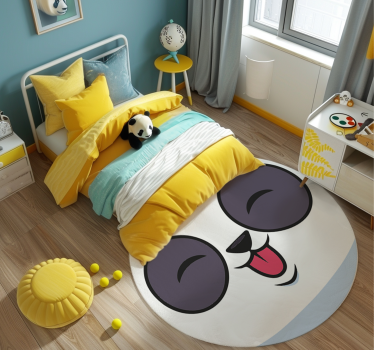Covor de vinil alb fata de panda - TenStickers