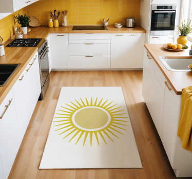Covor de vinil alb soare galben - TenStickers