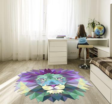 Covor de vinil cu animale geometrice în formă de leu - TenStickers