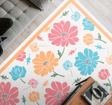 Covor de vinil cu flori colorate - TenStickers