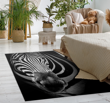 Covor de vinil cu imprimeu animal zebra face - TenStickers