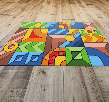 Covor de vinil cu mozaic abstract colorat - TenStickers