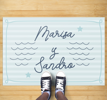 Covor vinil dormitor nume de cupluri marine - TenStickers