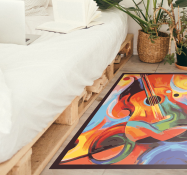 Covor de vinil de artă modernă colorată pentru chitară - TenStickers