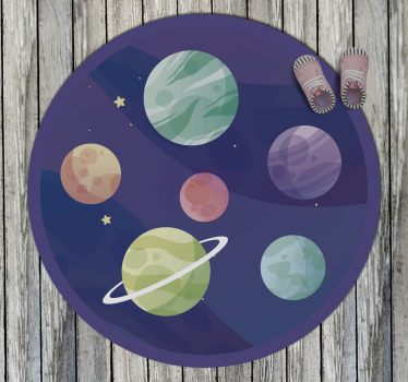 Covor de vinil diferite planete galaxia copii covor de vinil - TenStickers