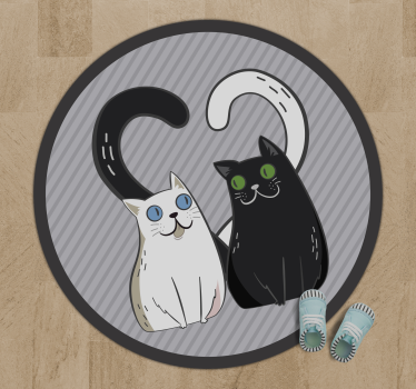 Covor de vinil două pisici cu ochi colorate covor animal - TenStickers