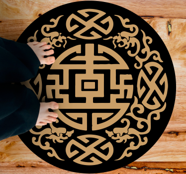 Covoruri vinil rotund motivul simbolului cultural - TenStickers