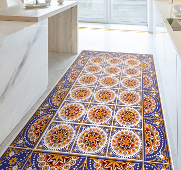 Covor de vinil forme de bucatarie mat de tigla multicolor - TenStickers