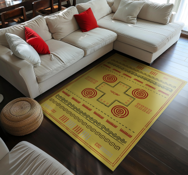 Covor de vinil galben design etnic - TenStickers
