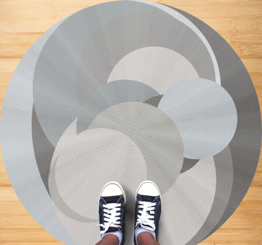 Covor de vinil geometric cercuri suprapuse iluzie - TenStickers