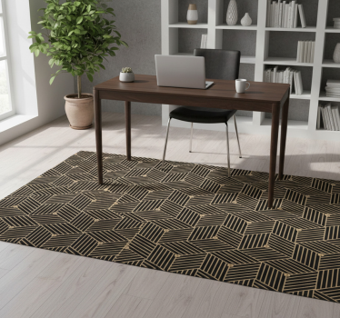 Covor de vinil geometric cu model decorativ auriu - TenStickers