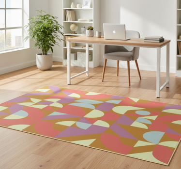 Covor de vinil geometric culori retro - TenStickers
