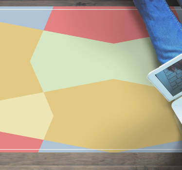 Covor de vinil geometric forme poligonale colorate - TenStickers