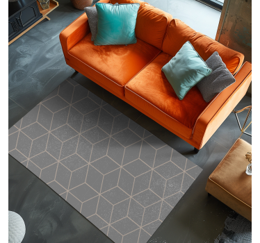 Covor de vinil geometric model geometric gri hexagonal - TenStickers