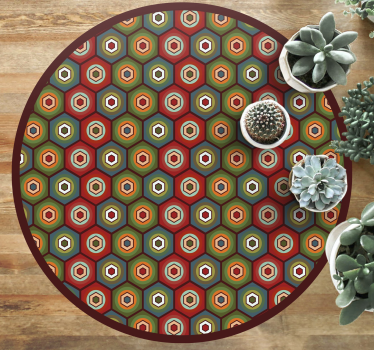 Covor de vinil geometric model hexagonal de culoare - TenStickers