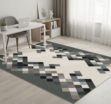 Covor de vinil geometric nuanțe de culori blocuri - TenStickers