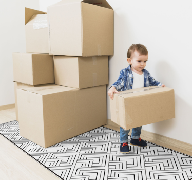 Covor de vinil geometric model geometric de labirint - TenStickers