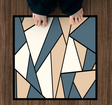 Covor de vinil geometric secțiuni gri și bej - TenStickers