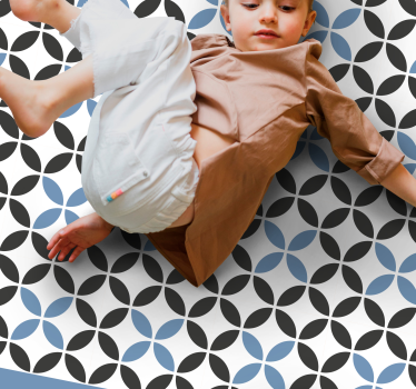Covor de vinil geometric suprapuneți model circular albastru - TenStickers