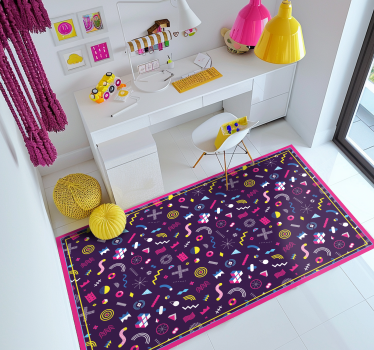 Covor de vinil geometric zona formelor geometrice colorate - TenStickers