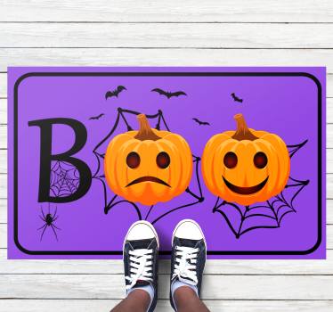 Covor de vinil Halloween dovleac pânză de păianjen boo - TenStickers