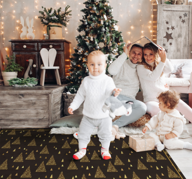 Covor vinil Crăciun modele de triunghiuri festive - TenStickers