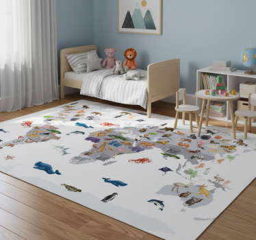 Covor de vinil harta lumii autocolant stil nordic - TenStickers