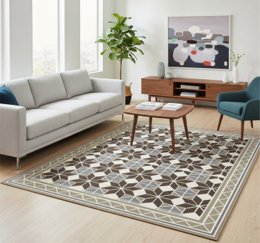 Covor de vinil hol cu model rustic starburst - TenStickers