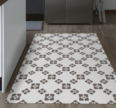Covor vinil cu aspect de natura design bej cu patru trifoi - TenStickers