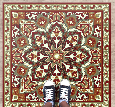 Covor de vinil mozaic motiv floral detaliat - TenStickers