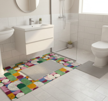 Covor de vinil pentru baie forme geometrice texturate - TenStickers