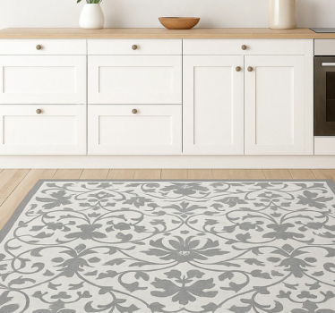 Covor de vinil pentru bucătărie arabesque gri elegant - TenStickers