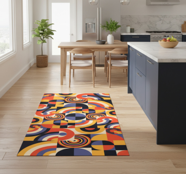 Covor de vinil pentru bucătărie cercuri bauhaus colorate - TenStickers