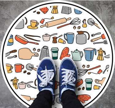 Covor de vinil pentru bucătărie colecția de unelte culinare - TenStickers