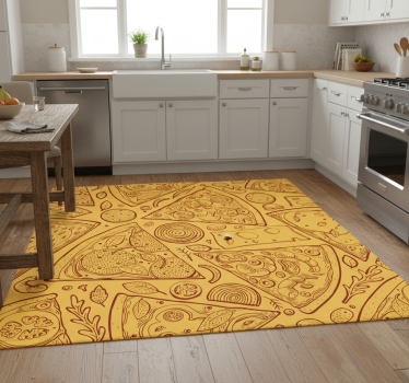 Covor de vinil pentru bucătărie cu icoane culinare italiene - TenStickers