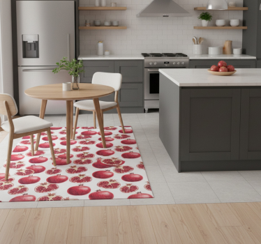 Covor de vinil pentru bucătărie cu model colorat de rodii - TenStickers