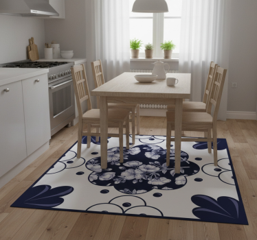 Covor de vinil pentru bucătărie cu model flori - TenStickers