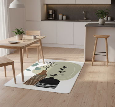 Covor de vinil pentru bucătărie frunze colorate în vază - TenStickers