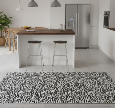 Covor de vinil pentru bucătărie fundal zebra frigider - TenStickers