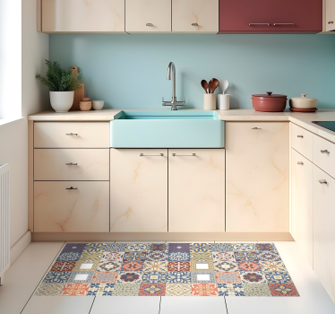 Covor de vinil pentru bucătărie hidraulic multicolor - TenStickers