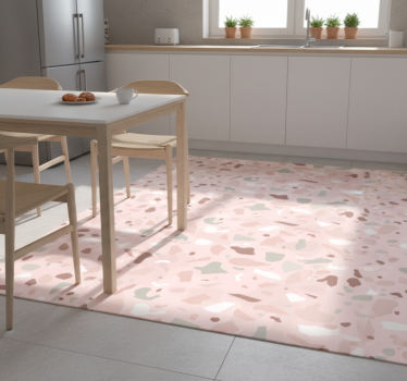 Covor de vinil pentru bucătărie model terrazzo nuanțe roz - TenStickers