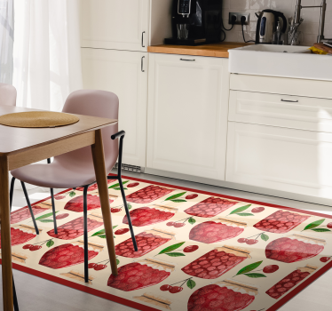 Covor de vinil pentru bucătărie motiv dulceata de cirese - TenStickers