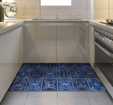 Covor de vinil pentru bucătărie ornamentație ceramică - TenStickers