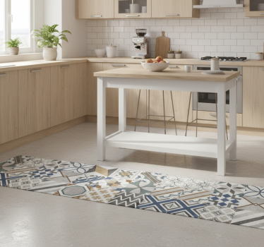 Covor de vinil pentru bucătărie patchwork geometric eclectic - TenStickers