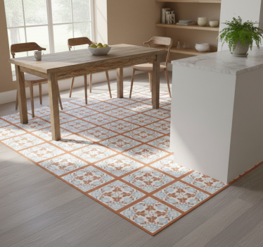 Covor de vinil pentru bucătărie plăci florale mediteraneene - TenStickers