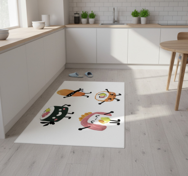 Covor de vinil pentru bucătărie sushi drăguț - TenStickers